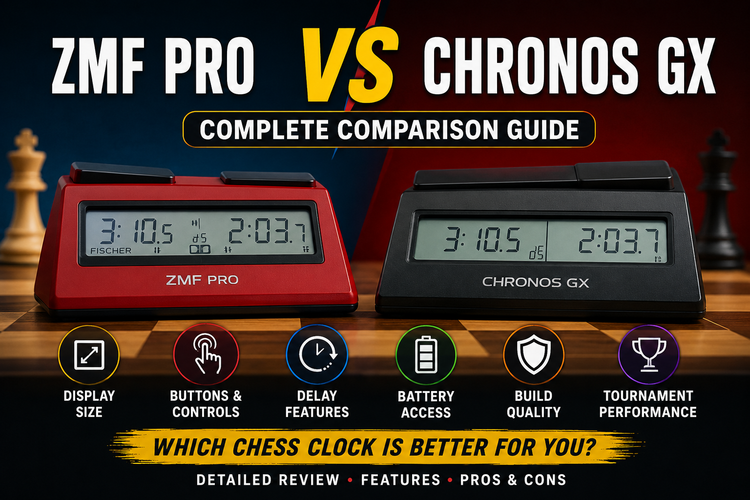 ZMF Pro vs Chronos GX Chess Clock: Complete Comparison Guide